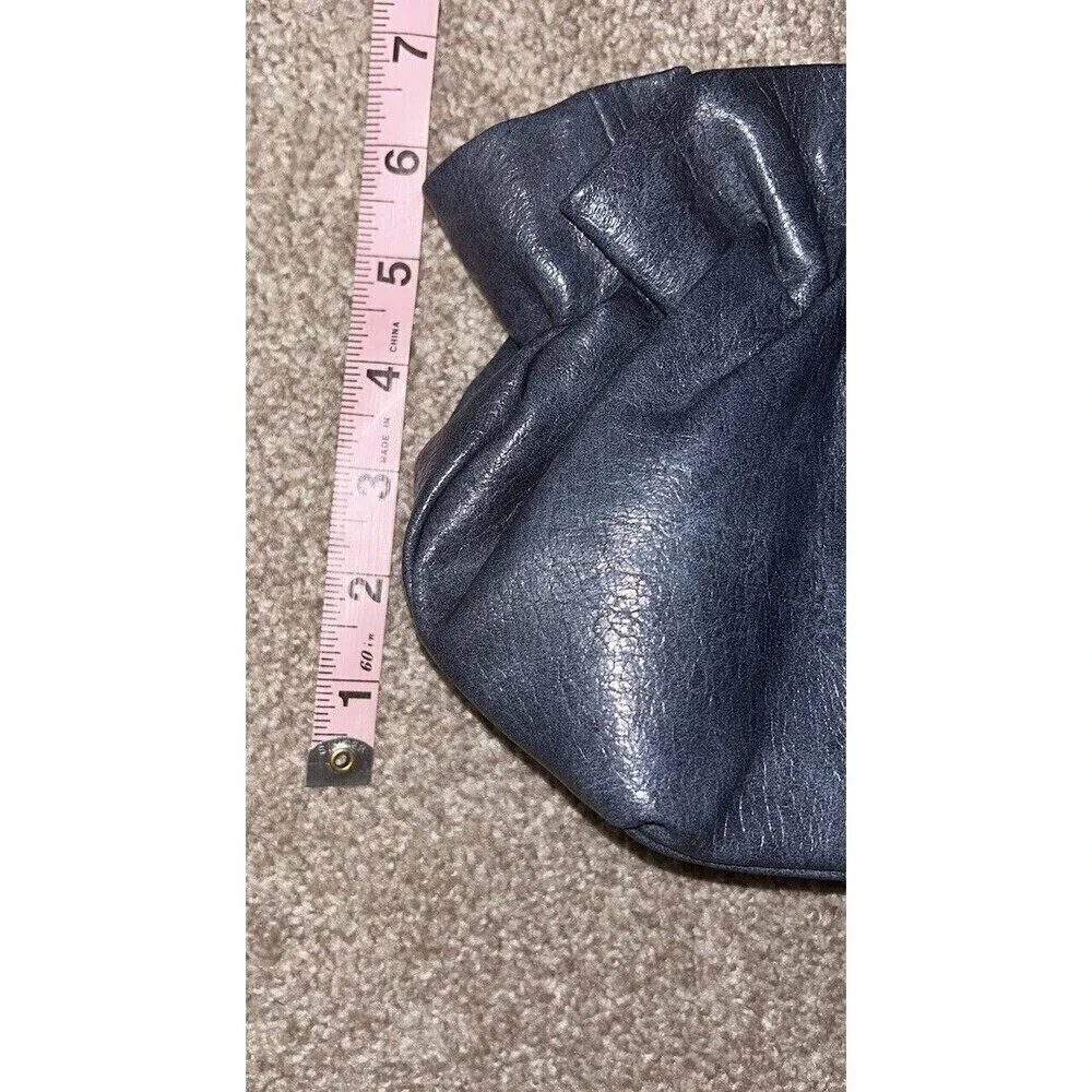 Anthropologie Blue Vegan Faux Ruffle‎ Clutch Going Out Party